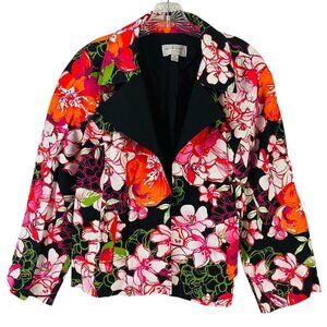 Victor Costa Floral Blazer Jacket Womens Size XL